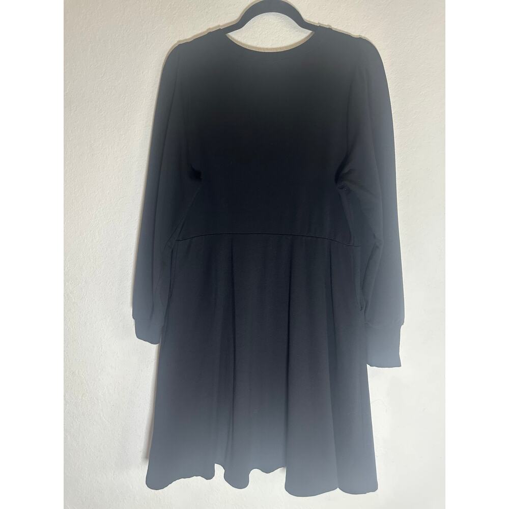 Torrid Women's Black Long Sleeve Fit & Flare Dress Soft Stretchy Casual Chic